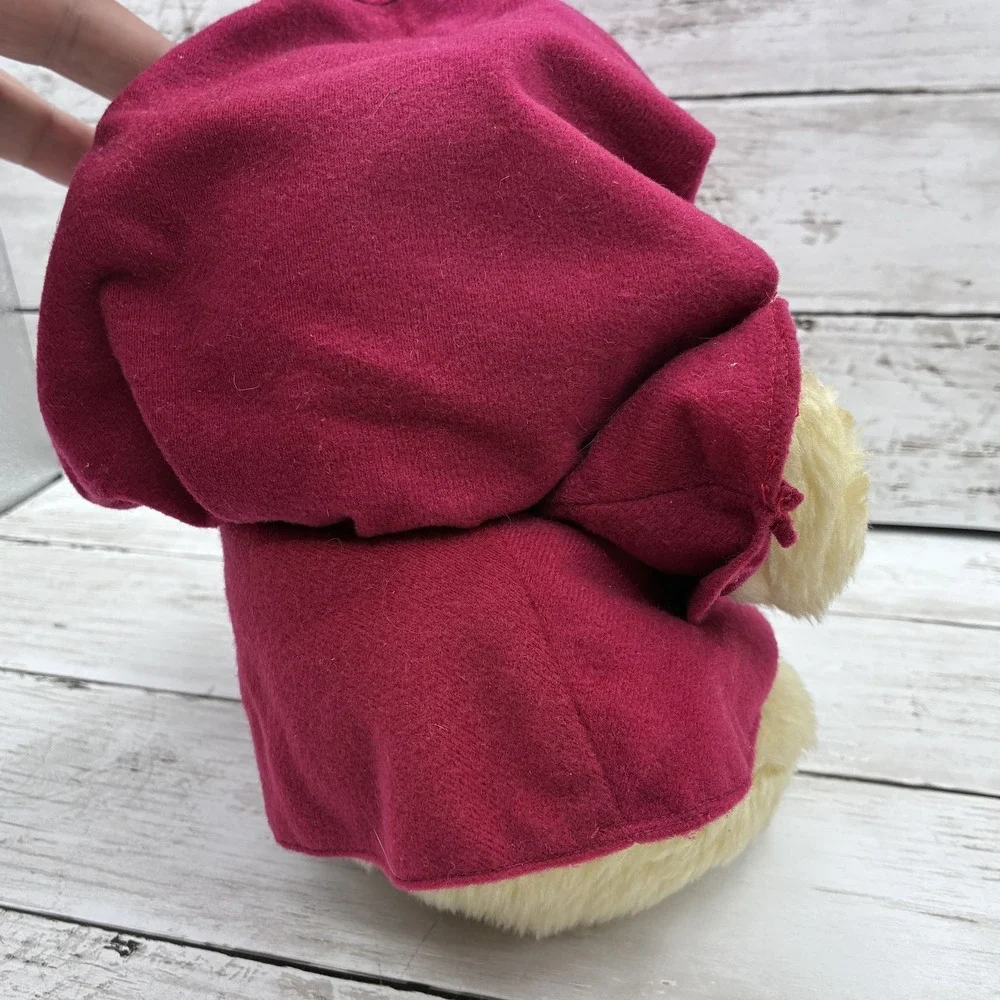 Vintage Chubbles Animal Fair Plush Stuffed Animal Red Hooded Robe Cream Yellow